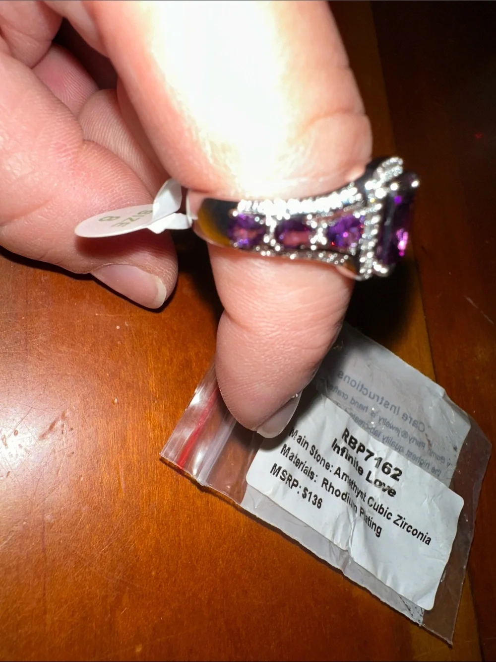 Infinite Love Amethyst Cubic Zirconia Ring - Purple